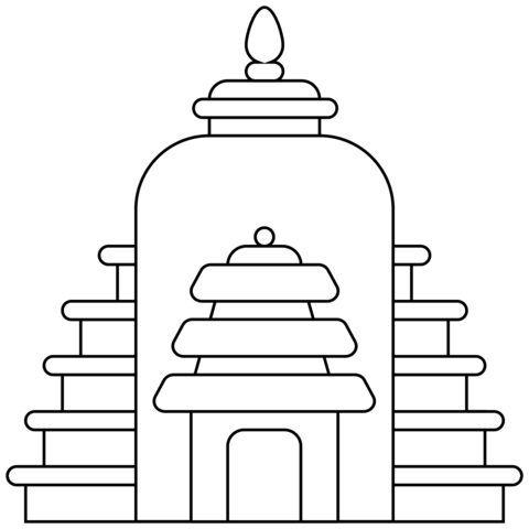 Hindu Temple Emoji Coloring Page